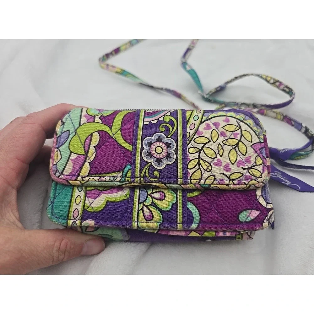 VERA BRADLEY Midnight Blues Double Zip- 2in1 Wallet Detachable Strap Crossbody - Picture 3 of 6